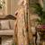 Women beige chanderi cotton kalamkari ready to wear saree