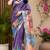 Women purple chanderi cotton multicolor leaf ready to wear saree
