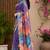 Women purple chanderi cotton multicolor leaf ready to wear saree