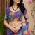 Women purple chanderi cotton multicolor leaf ready to wear saree