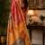 Women red & orange chanderi cotton floral motifs ready to wear saree