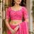 Women baby pink chanderi cotton bandhani ready to wear saree