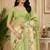Women light green chanderi cotton tribal folk art ready to wear saree