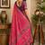 Women pink chanderi cotton ajrakh print ready to wear saree