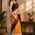 Women multicolor chanderi cotton floral roses ready to wear saree