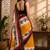 Women multicolor chanderi cotton floral roses ready to wear saree