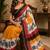 Women multicolor chanderi cotton floral roses ready to wear saree