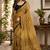 Women mustard chanderi cotton kalamkari ready to wear saree