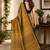 Women mustard chanderi cotton kalamkari ready to wear saree
