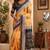 Women mustard chanderi cotton bagru print ready to wear saree