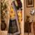 Women mustard chanderi cotton bagru print ready to wear saree