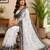 Women white chanderi cotton contemporary digital print ready to wear saree
