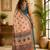 Women peach chanderi cotton geometric/floral motifs ready to wear saree