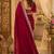 maroon embroidered party wear shimmer chiffon saree with silver scalloped border for women