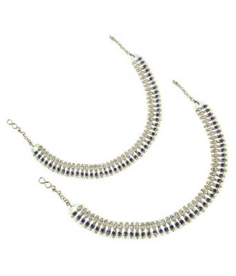 Traditional Blue & Gold Anklets 1