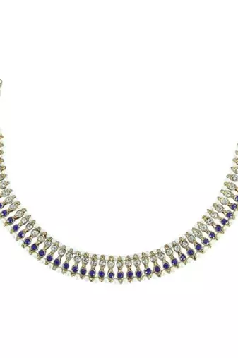Traditional Blue & Gold Anklets