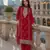 Red heavy silk blend reaymade suit with embroidery & sequin work