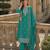Turquoise heavy silk blend reaymade suit with embroidery & sequin work