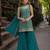 Teal green blooming georgette suit with heavy embroidery & sequin work