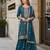 Teal vichitra suit with heavy embroidery work