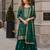 Dark green vichitra suit with heavy embroidery work