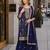 Navy vichitra suit with heavy embroidery work