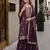 Wine vichitra suit with heavy embroidery work