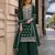 Teal blue faux georgette suit with embroidery sequin work