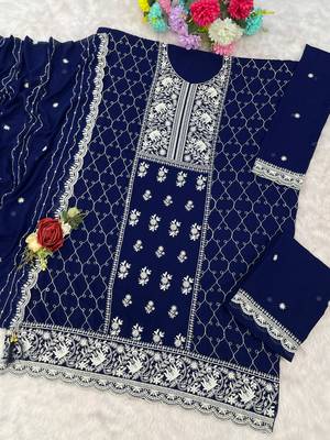 Black faux georgette suit with embroidery sequin work 2