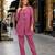 Pink faux georgette readymade 2 piece set with embroidery work