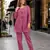 Pink faux georgette readymade 2 piece set with embroidery work
