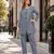 Grey faux georgette readymade 2 piece set with embroidery work
