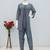 Grey faux georgette readymade 2 piece set with embroidery work