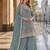 Blue vichitra silk blend suit with embroidery & sequin work