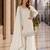 White vichitra silk blend suit with embroidery & sequin work