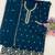 Teal blue georgette suit with embroidery & sequin work