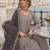 Grey silk blend suit with embroidery & sequin work