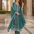 Emerald silk blend suit with embroidery & sequin work