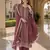 Maroon silk blend suit with embroidery & sequin work
