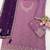 Lavender silk blend suit with embroidery sequin work