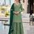 Green silk blend suit with embroidery sequin work