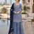 Blue silk blend suit with embroidery sequin work