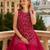 Red georgette suit with embroidery & sequin work