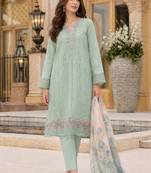 Sky faux georgette suit with embroidery work