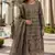 green silk blend suit with embroidery & sequin work