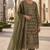 Mehendi silk blend suit with embroidery & sequin work