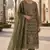 Mehendi silk blend suit with embroidery & sequin work