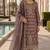 Purple silk blend suit with embroidery & sequin work