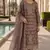 Purple silk blend suit with embroidery & sequin work
