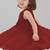 Maroon embellished net fit & flare party wear girls dress